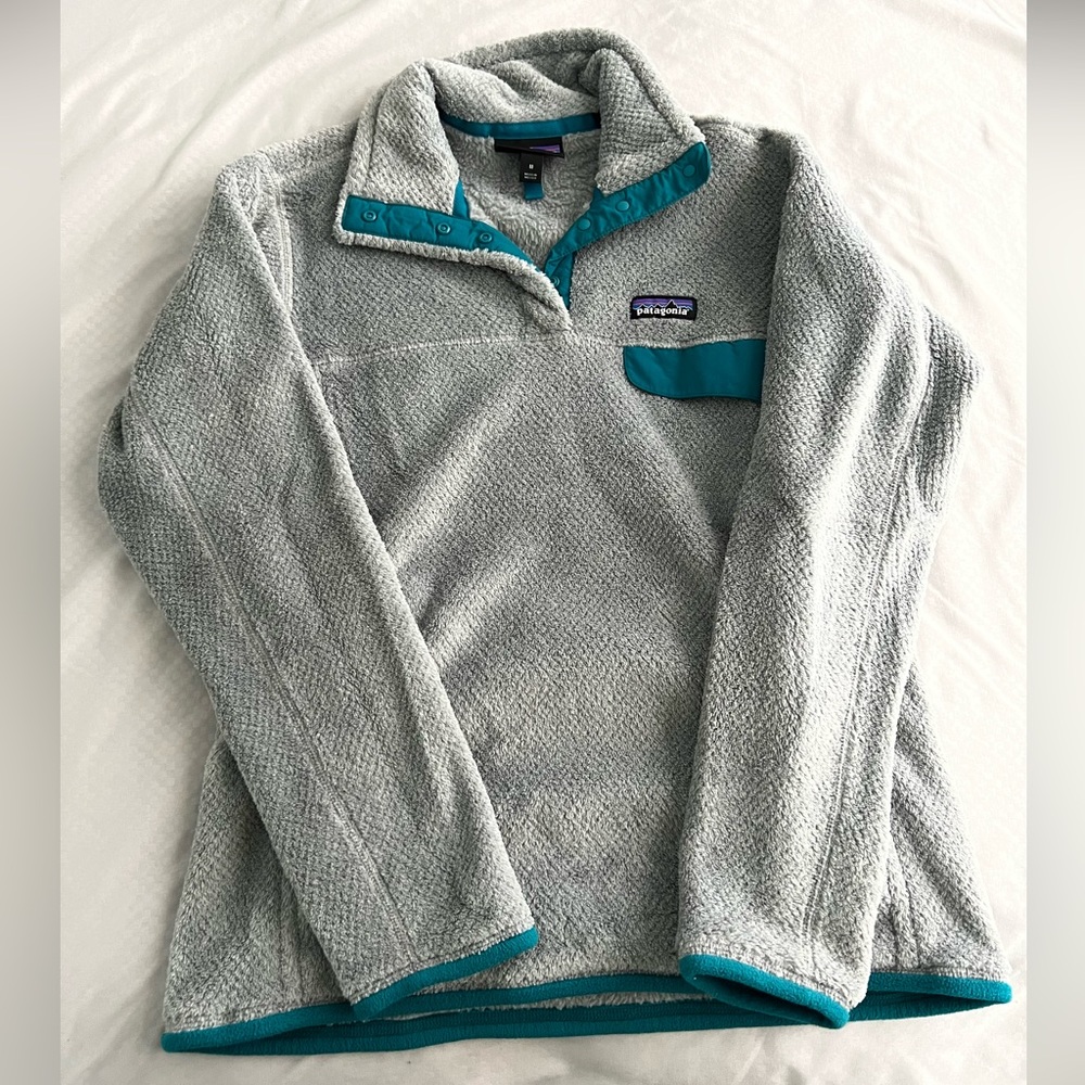 Patagonia Re-Tool Snap-T Fleece Pullover in Gray & Blue